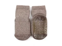 MP strømper brown sienna glitter bomuld med gummisåler